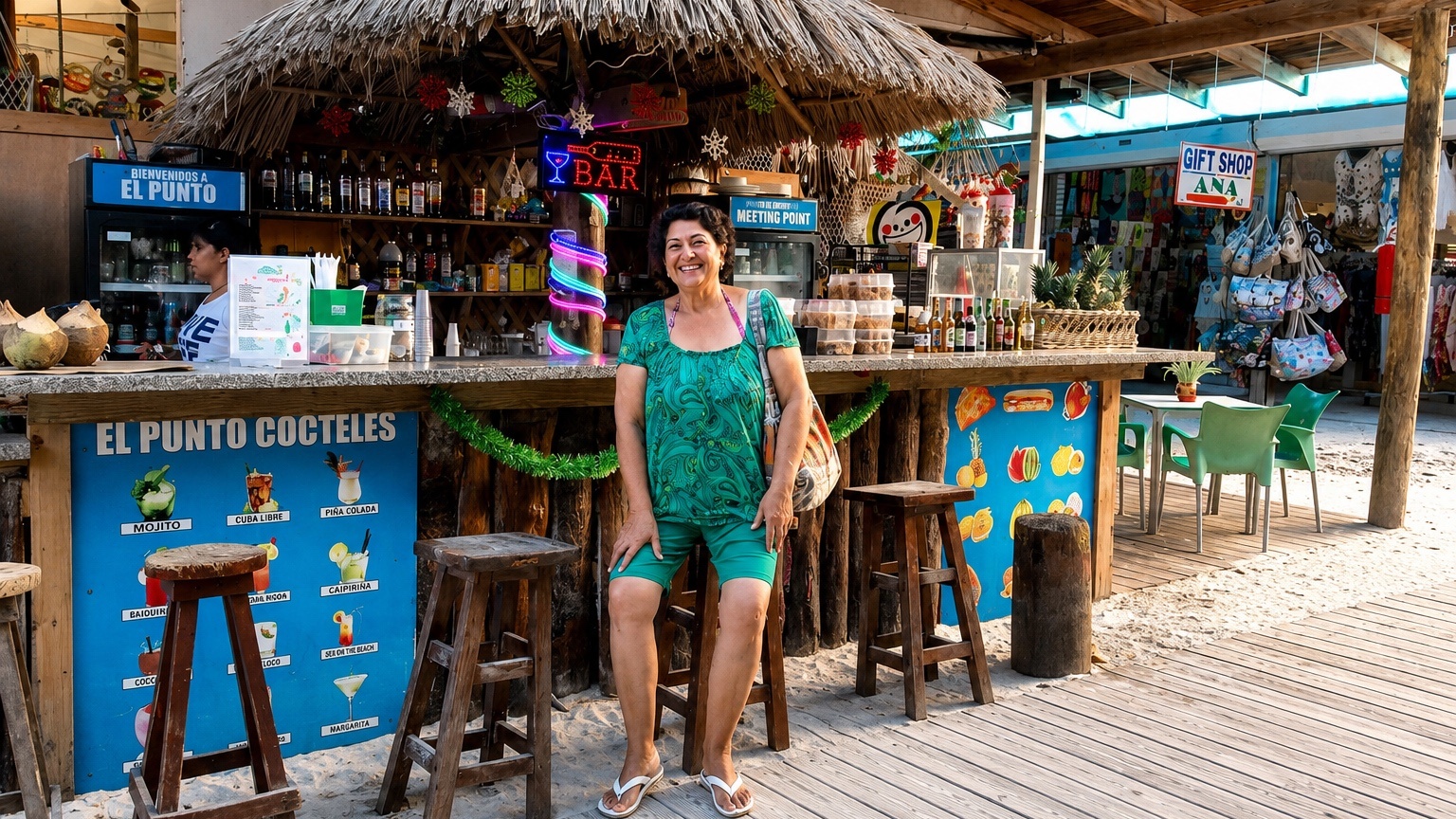 Minerva at the beach in Punta Cana